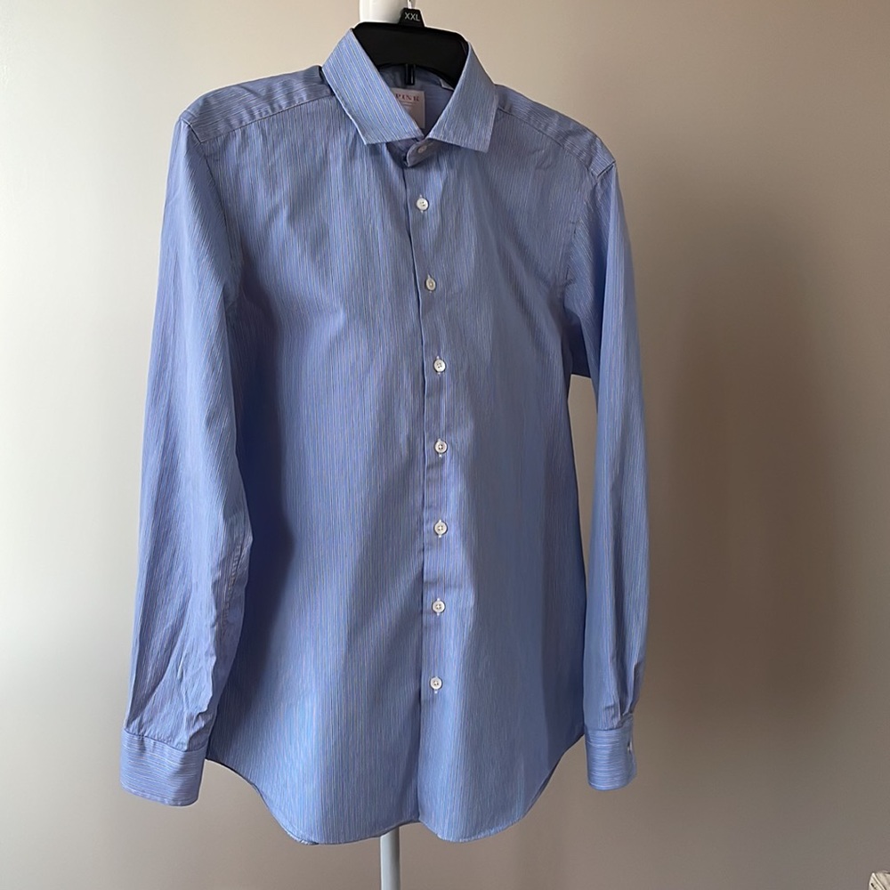 Pink Shirtmaker London Men's Button Down Long Sleeve Shirt, Size Medium